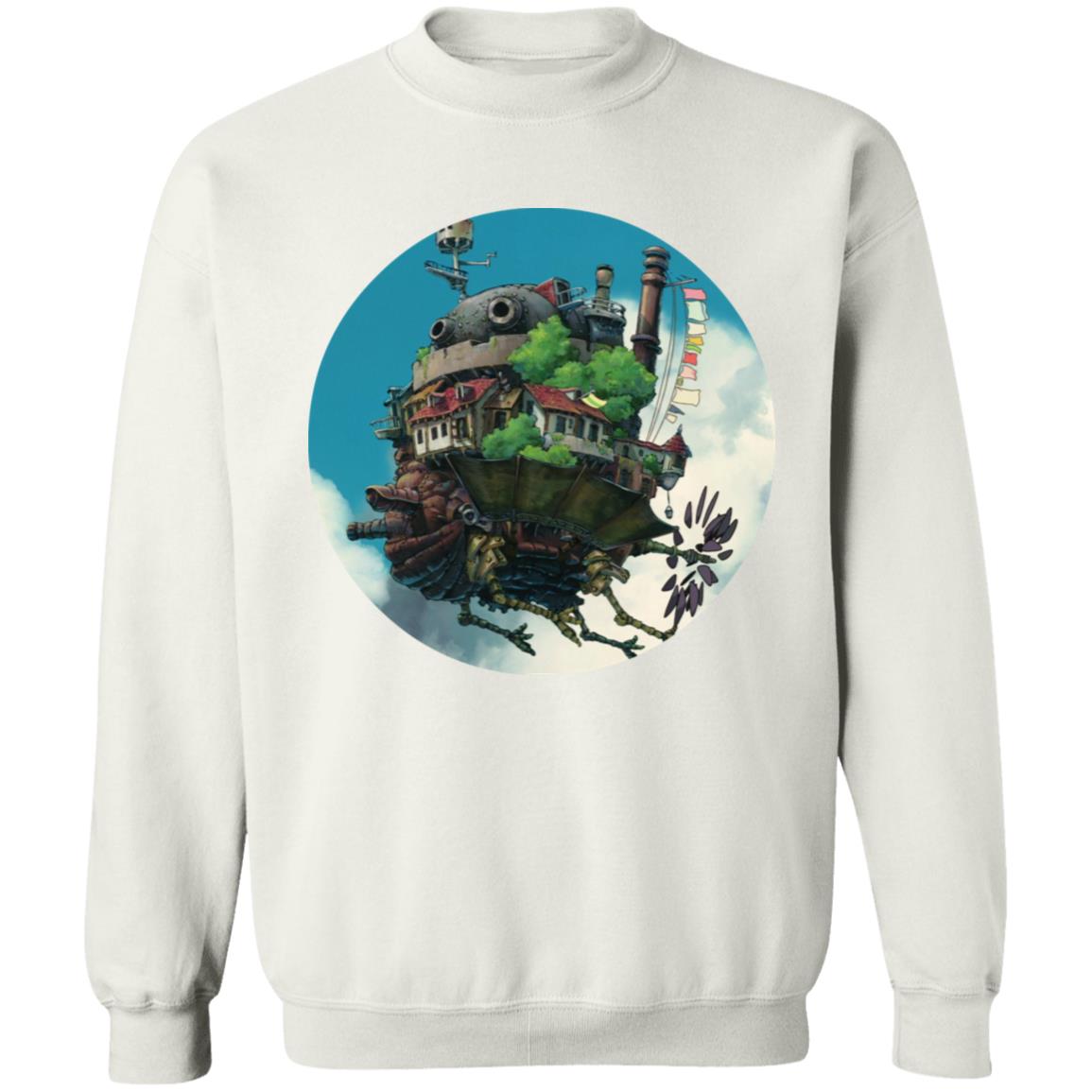 Studio Ghibli Howl’s Moving Castle Flying on the Sky Sweatshirt - Image 2