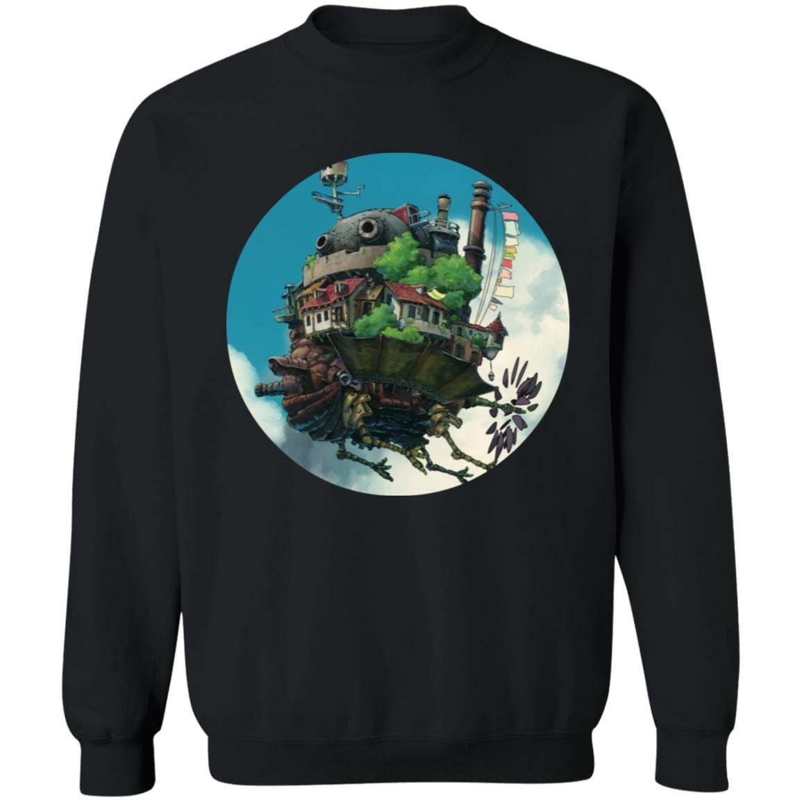 Studio Ghibli Howl’s Moving Castle Flying on the Sky Sweatshirt - Image 4