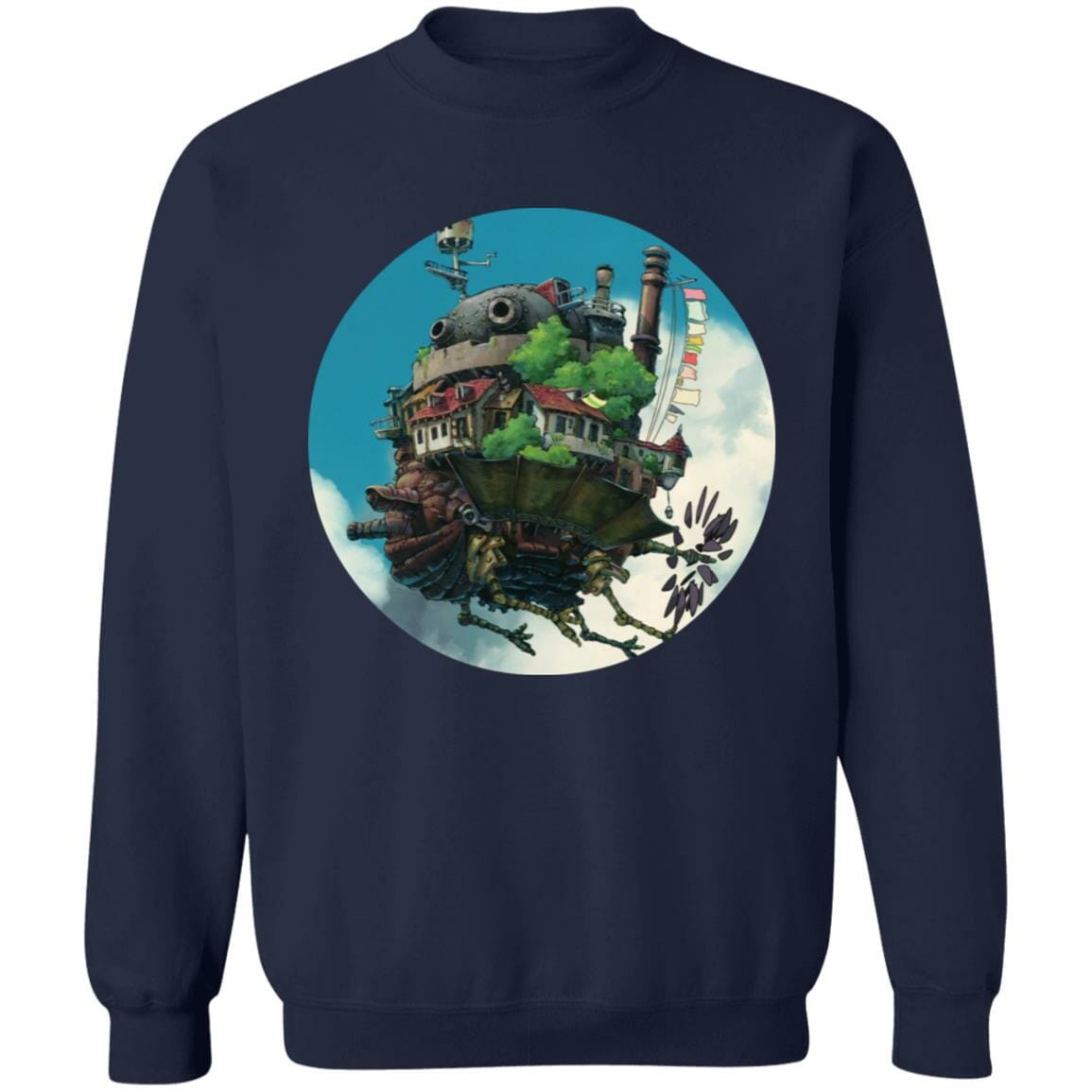 Studio Ghibli Howl’s Moving Castle Flying on the Sky Sweatshirt - Image 6