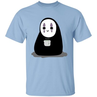 Studio Ghibli Cute No Face Kaonashi Drinking Hot Tea T-shirt