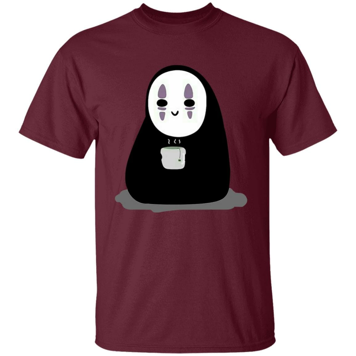 Studio Ghibli Cute No Face Kaonashi Drinking Hot Tea T-shirt - Image 7