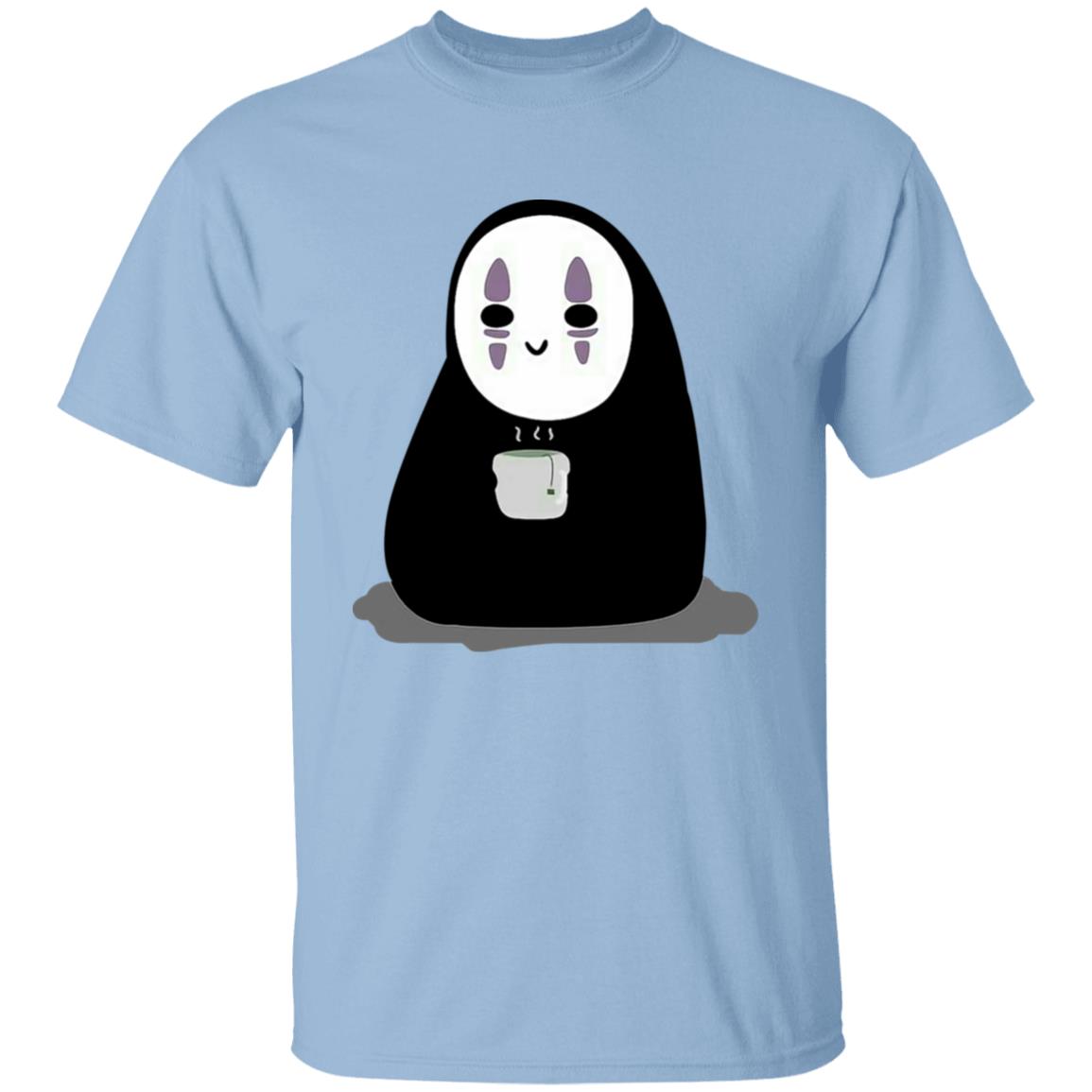 Studio Ghibli Cute No Face Kaonashi Drinking Hot Tea T-shirt