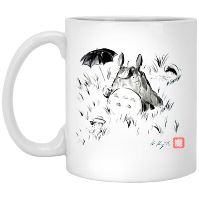 Totoro And The Girls Ink Painting Mug