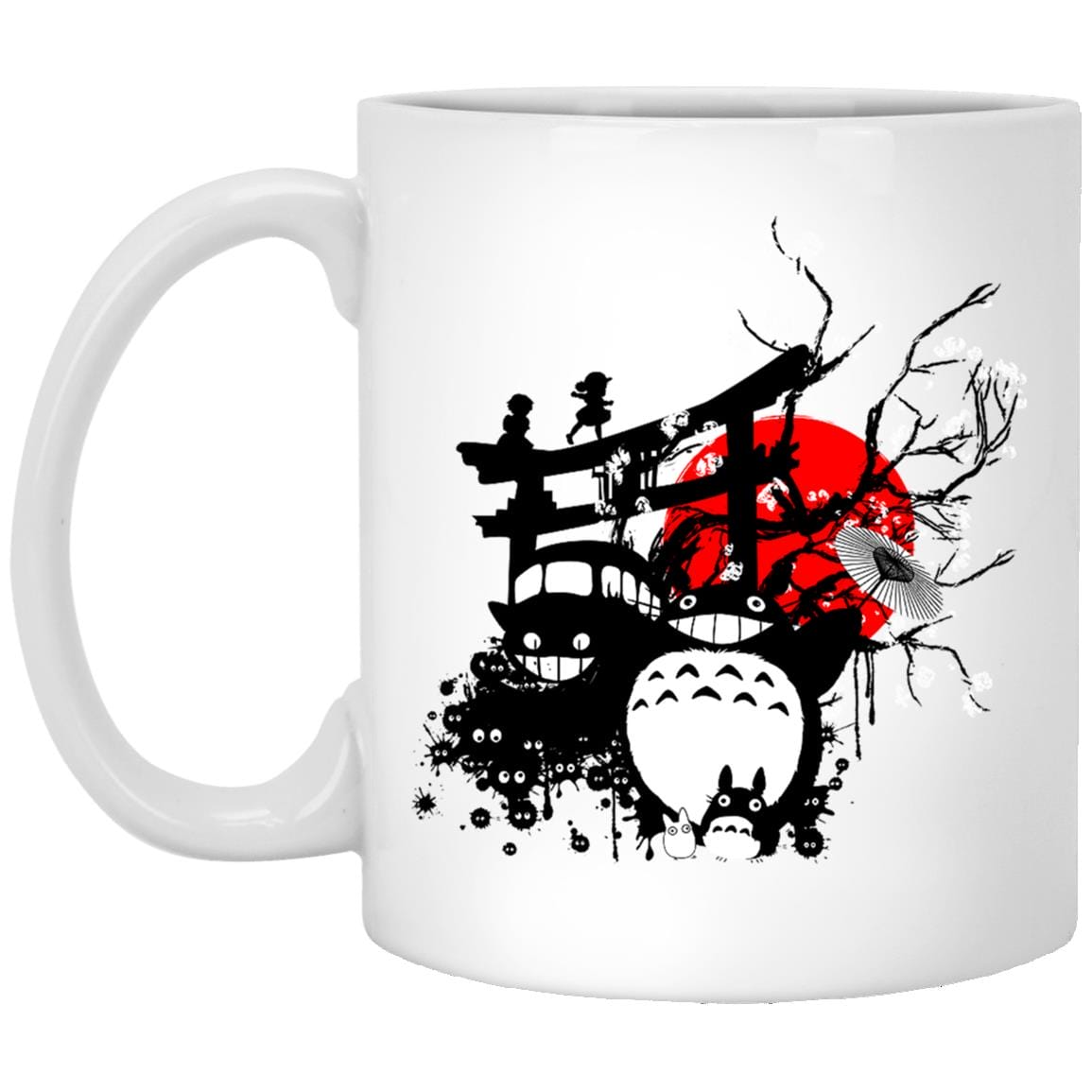 Totoro and Friends by the Red Moon Mug