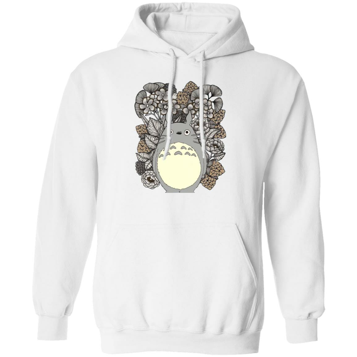 Studio Ghibli Totoro and Flowers Fanart Hoodie - Image 2