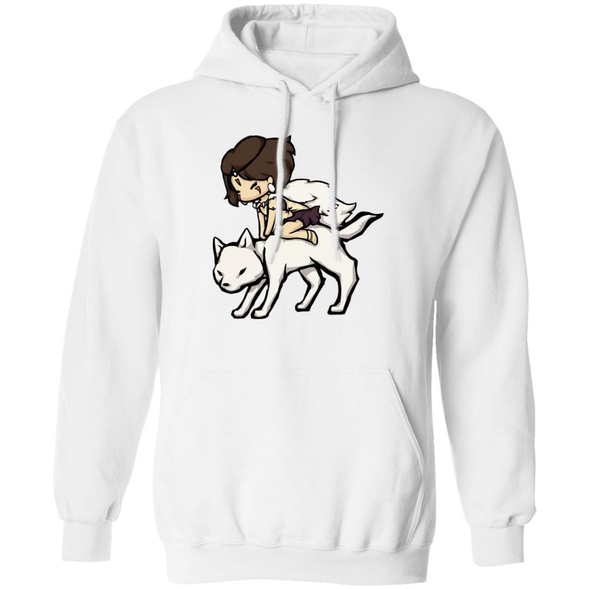 Studio Ghibli Princess Mononoke and Wolf Chibi Hoodie - Image 2