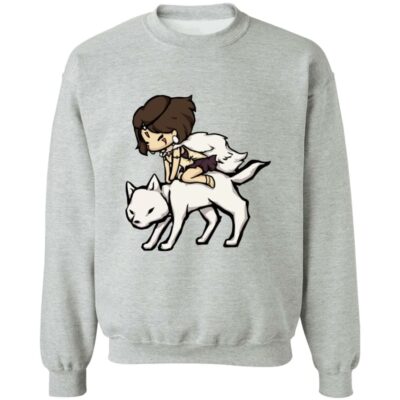 Studio Ghibli Princess Mononoke and the Wolf Chibi Sweatshirt