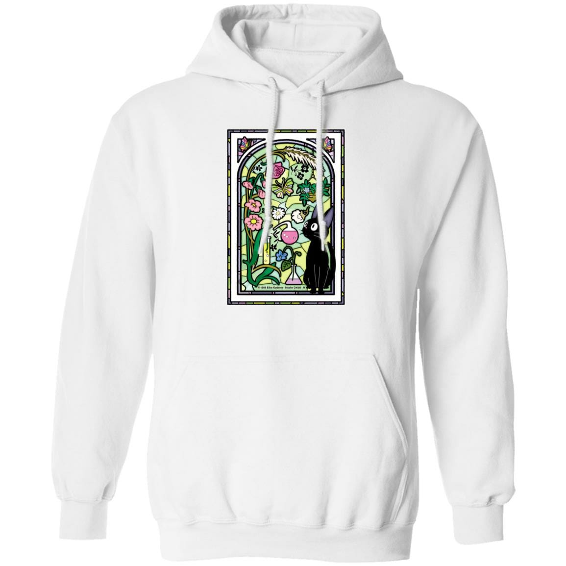 Studio Ghibli Jiji by the Stained Glass Window Hoodie - Image 2