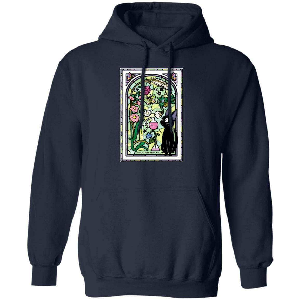 Studio Ghibli Jiji by the Stained Glass Window Hoodie - Image 5
