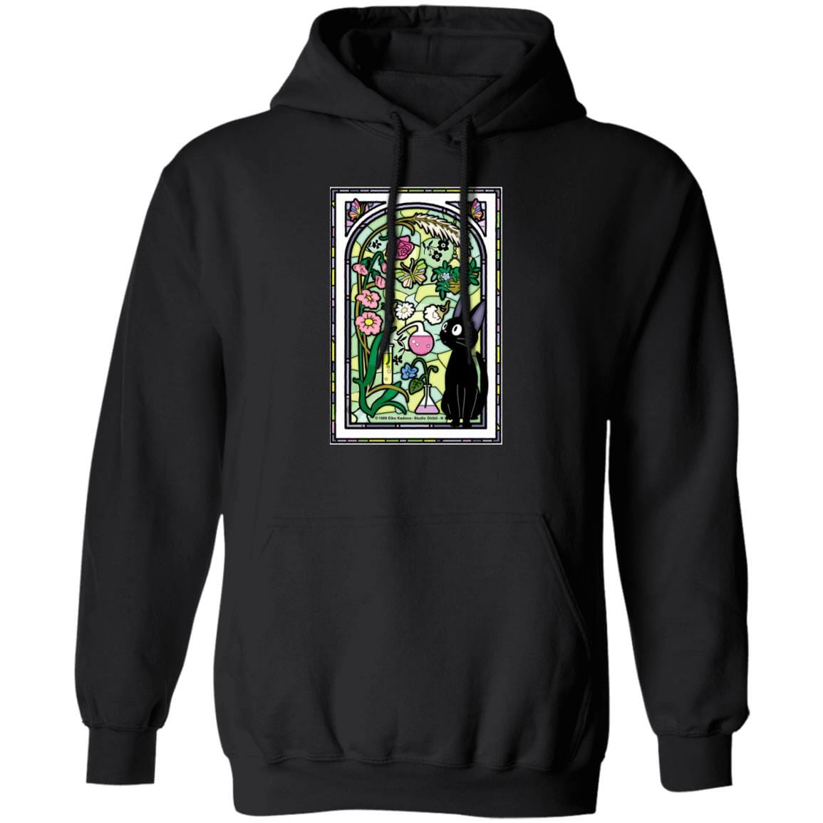 Studio Ghibli Jiji by the Stained Glass Window Hoodie - Image 4