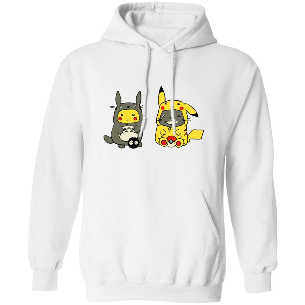 Studio Ghibli Totoro and Pikachu Cosplaying Hoodie - Image 2