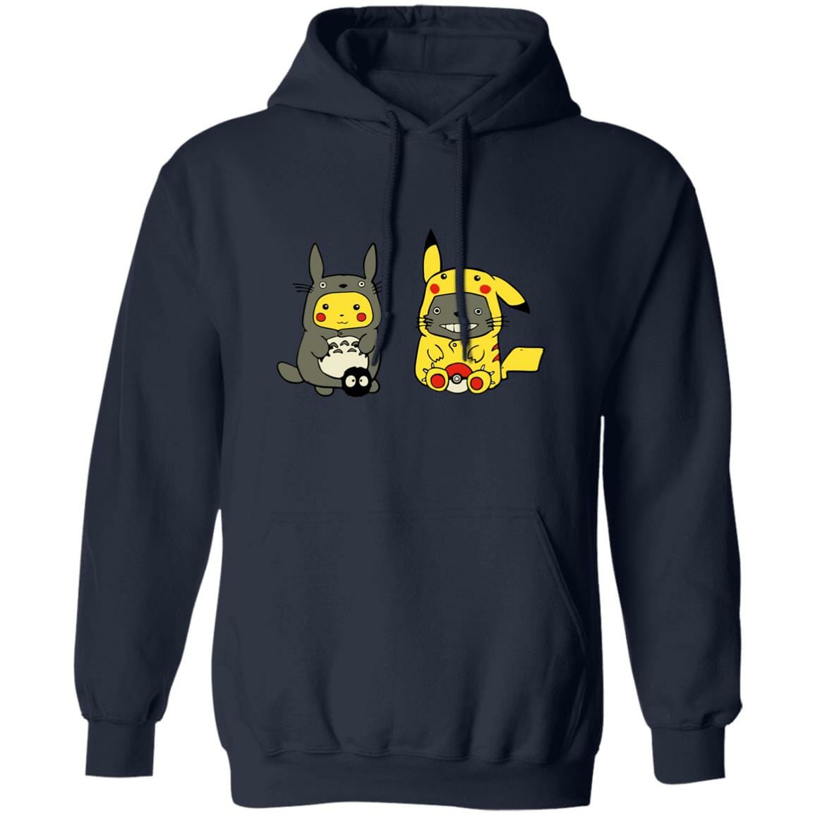 Studio Ghibli Totoro and Pikachu Cosplaying Hoodie - Image 5