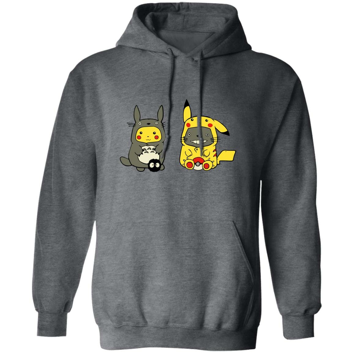 Studio Ghibli Totoro and Pikachu Cosplaying Hoodie - Image 6
