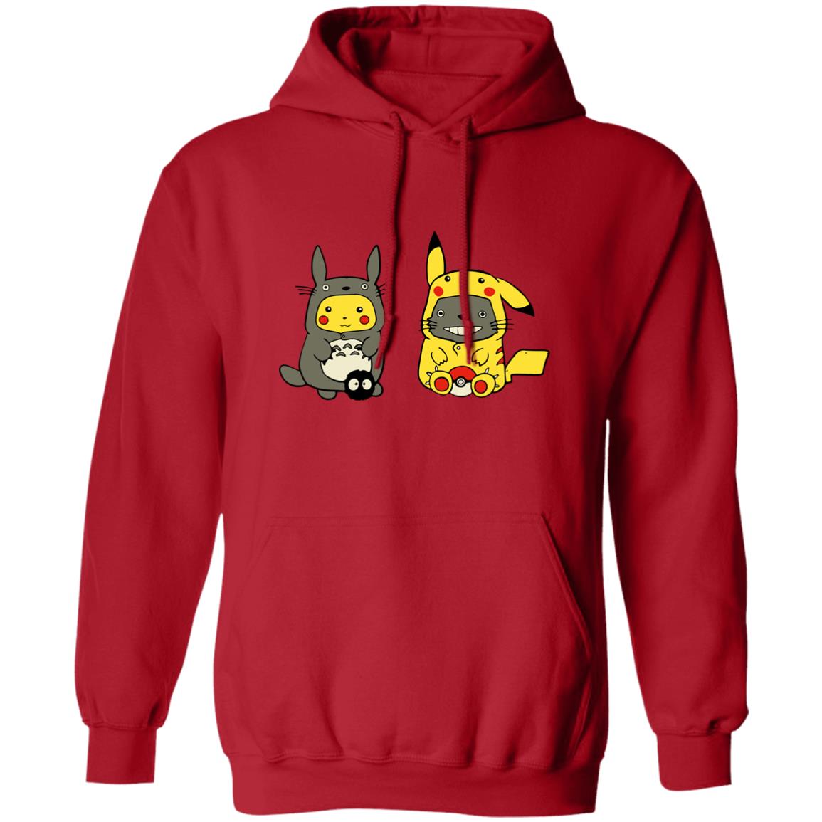 Studio Ghibli Totoro and Pikachu Cosplaying Hoodie - Image 10