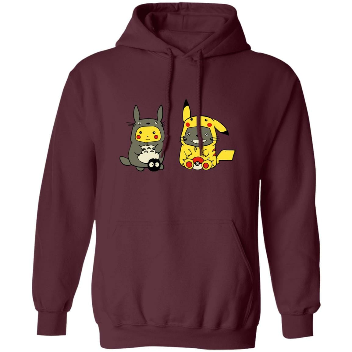 Studio Ghibli Totoro and Pikachu Cosplaying Hoodie - Image 9