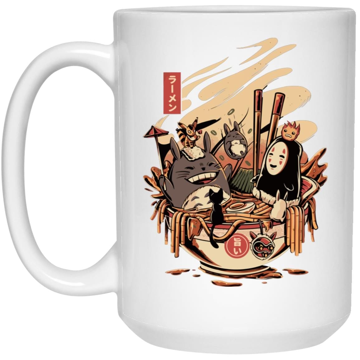 Totoro and No Face Ramen Bath Mug - Image 2