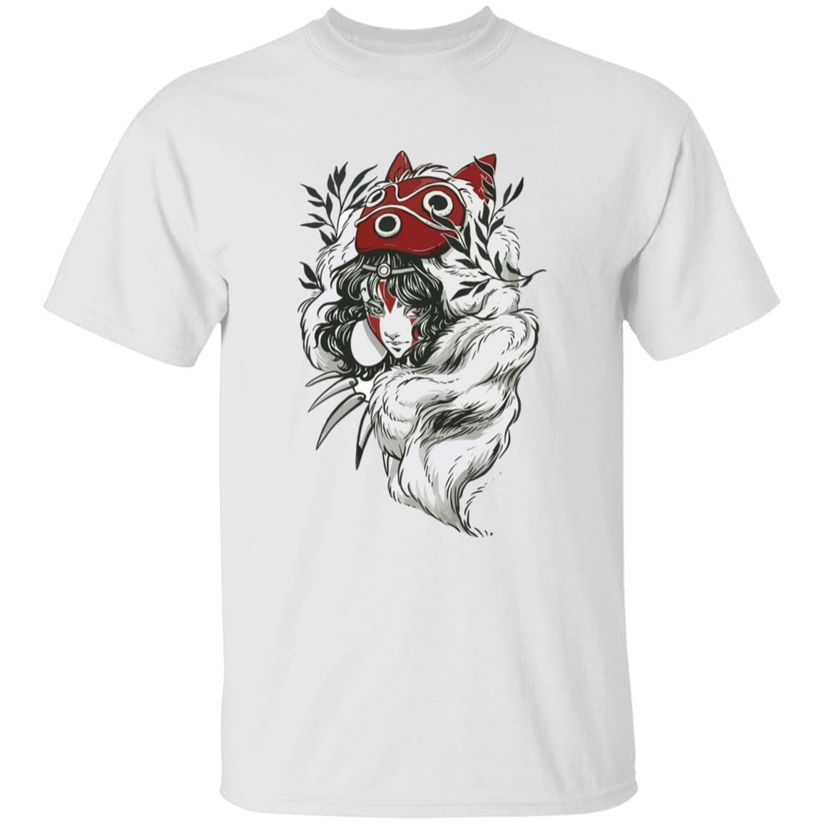 Studio Ghibli Princess Mononoke Black and White T-shirt - Image 2