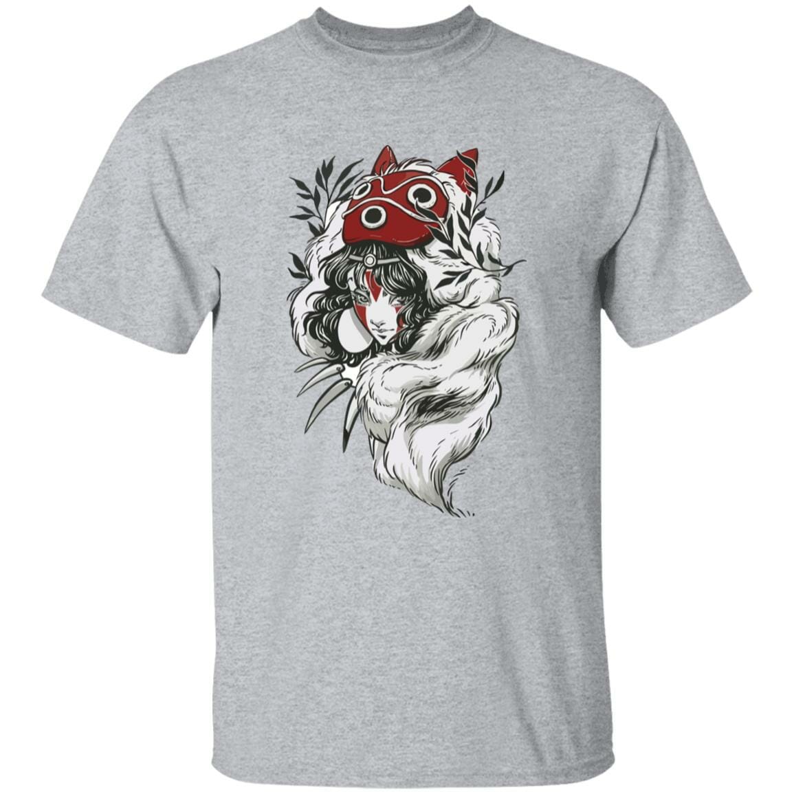 Studio Ghibli Princess Mononoke Black and White T-shirt - Image 10