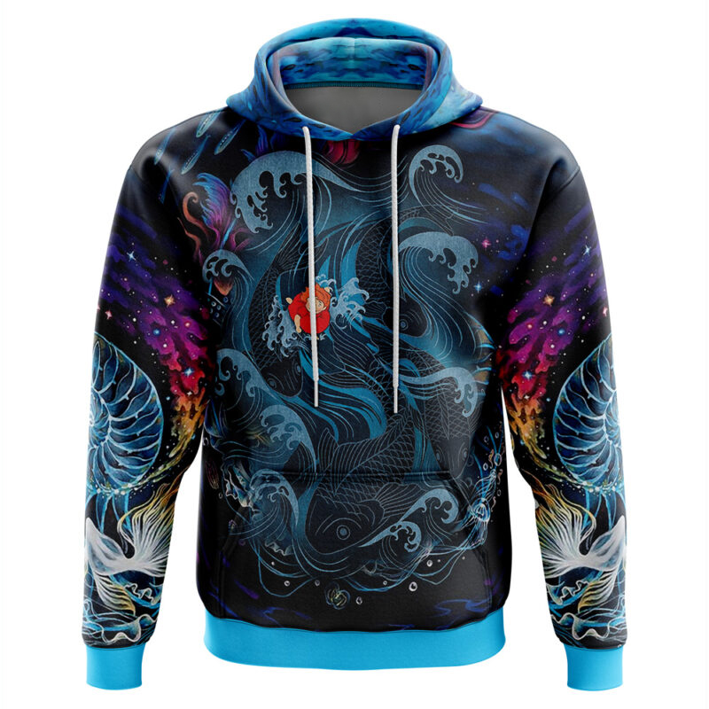 Studio Ghibli Ponyo Sea Creatures 3D Hoodie - Image 4