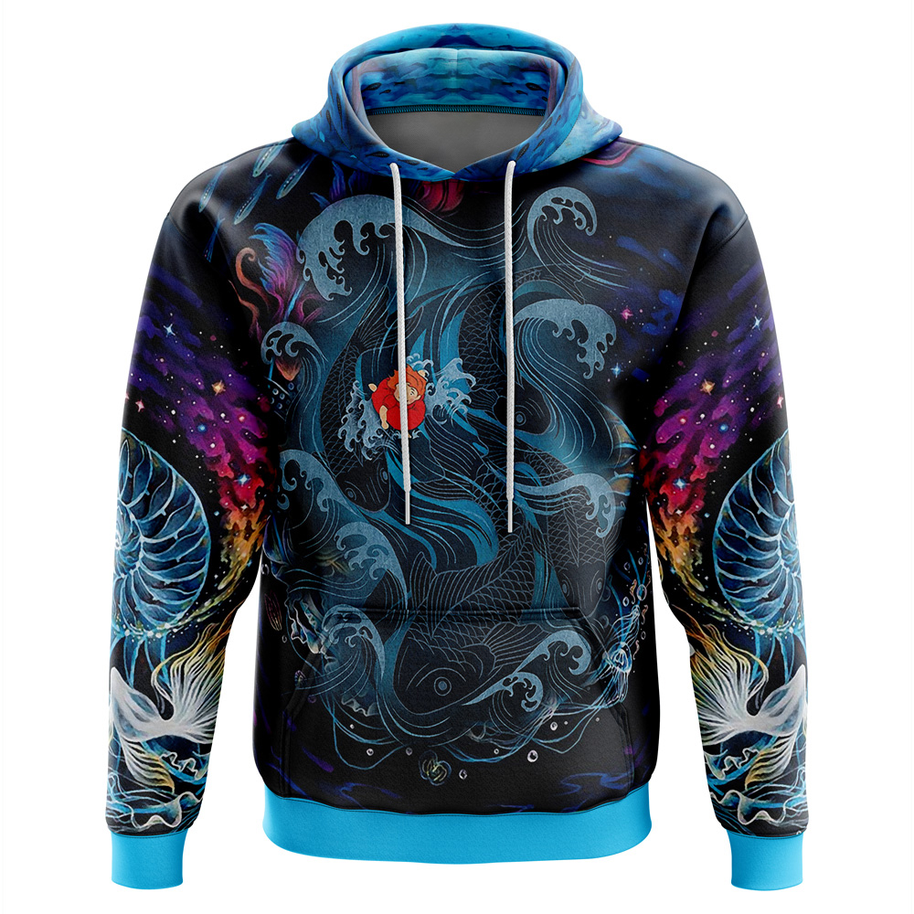 Studio Ghibli Ponyo Sea Creatures 3D Hoodie