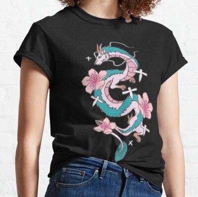 Chihiro Spirited Away Haku Dragon With Paper Birds T-shirt