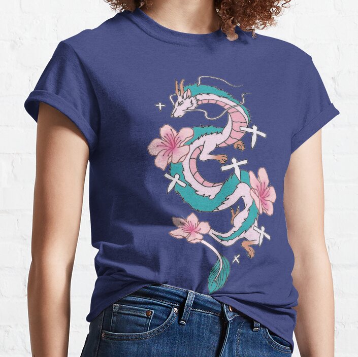 Chihiro Spirited Away Haku Dragon With Paper Birds T-shirt - Image 5
