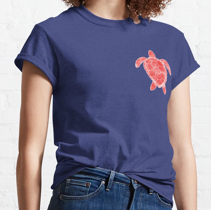 Red Turtle Sticker T-shirt - Image 5