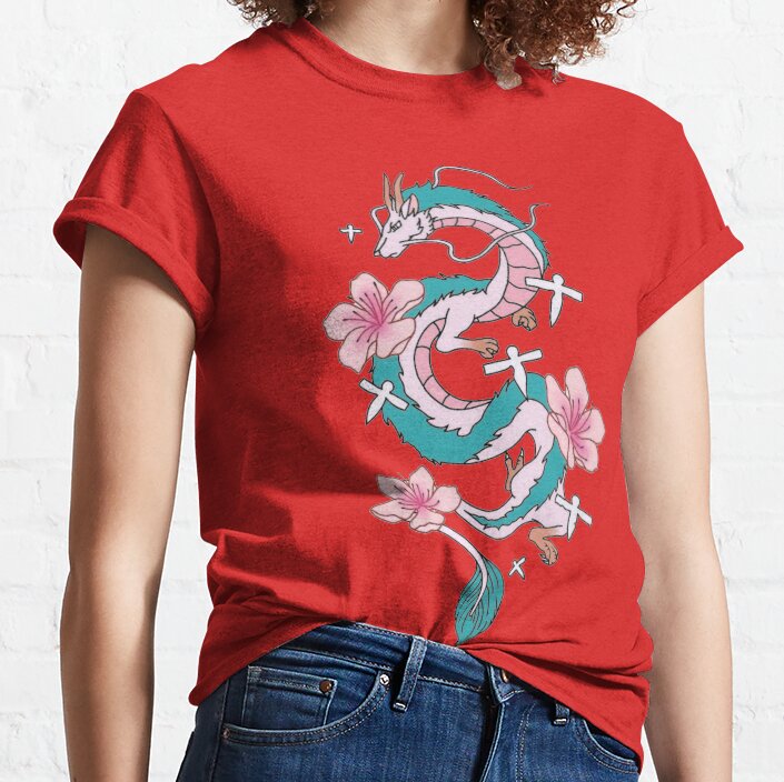 Chihiro Spirited Away Haku Dragon With Paper Birds T-shirt - Image 6