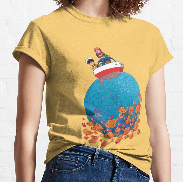 Ponyo Boat Sea Goldfish T-shirt