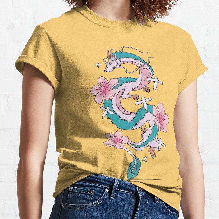 Chihiro Spirited Away Haku Dragon With Paper Birds T-shirt - Image 7