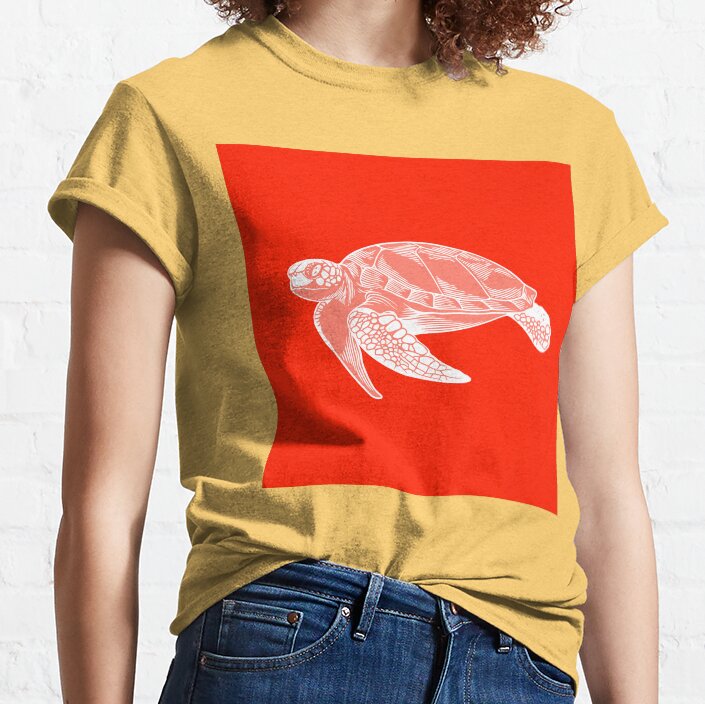 Red Vintage Sea Turtle Fs T-shirt - Image 7