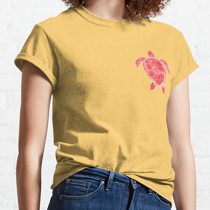 Red Turtle Sticker T-shirt - Image 7