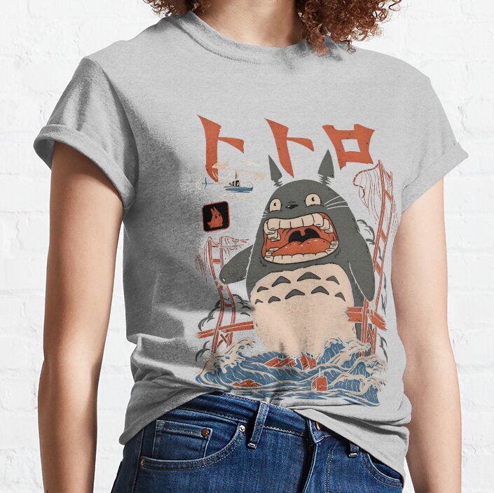 Kawaii And Cute Art Torozila Ghiblis Flying Away T-shirt - Image 4