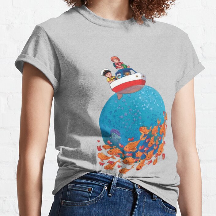 Ponyo Boat Sea Goldfish T-shirt - Image 5