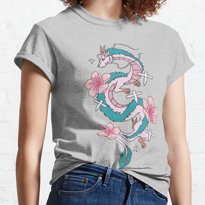 Chihiro Spirited Away Haku Dragon With Paper Birds T-shirt - Image 4