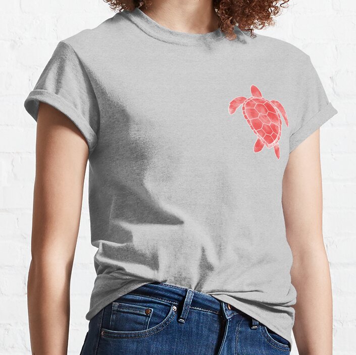 Red Turtle Sticker T-shirt - Image 4