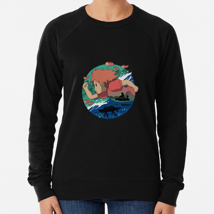 Kelalen Ponyo On The Cliff By The Sea Lungaku Sweatshirt - Image 2