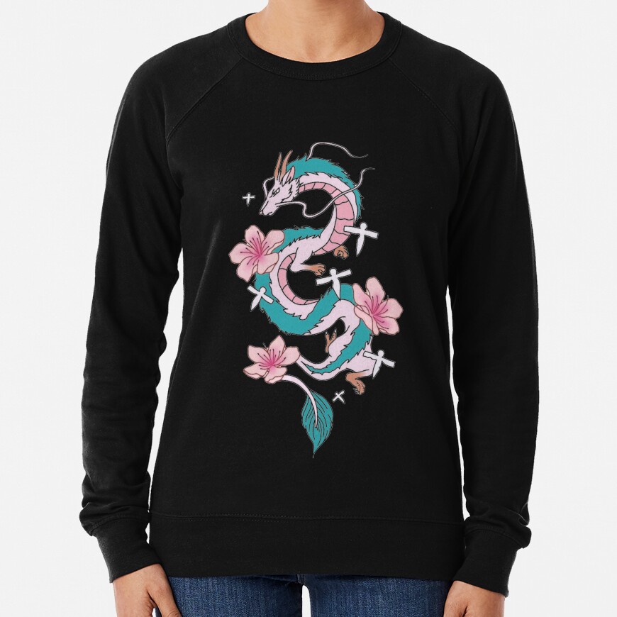 Chihiro Spirited Away Haku Dragon With Paper Birds Sweatshirt