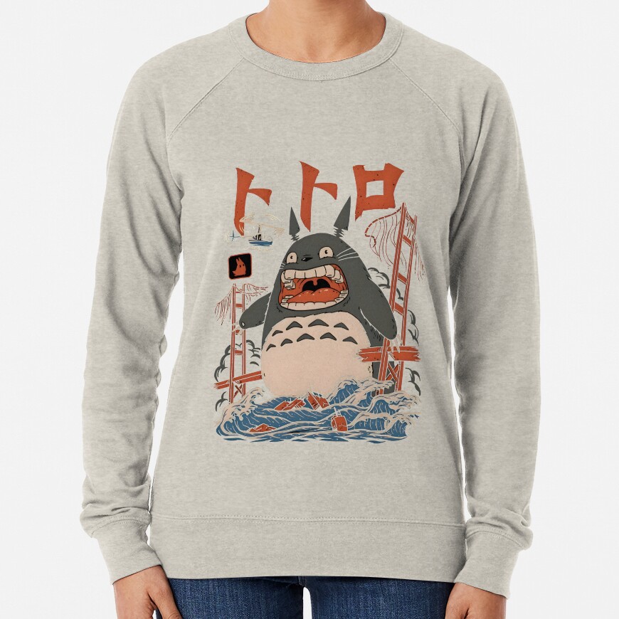 Kawaii And Cute Art Torozila Ghiblis Flying Away Sweatshirt - Image 4