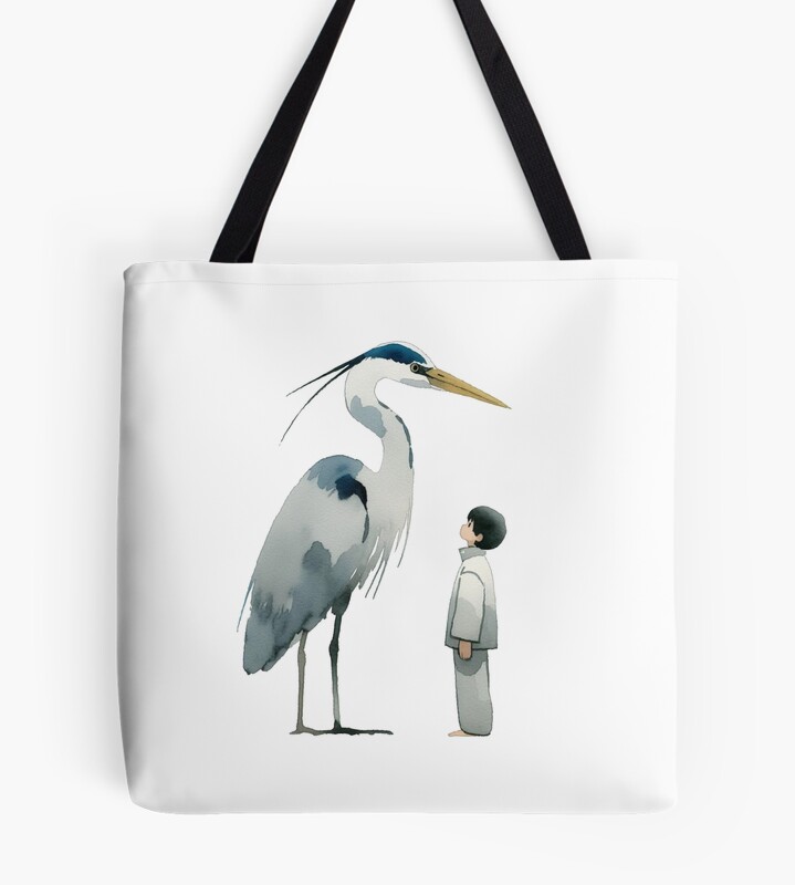 The Boy And The Heron Watercolour Tote Bag