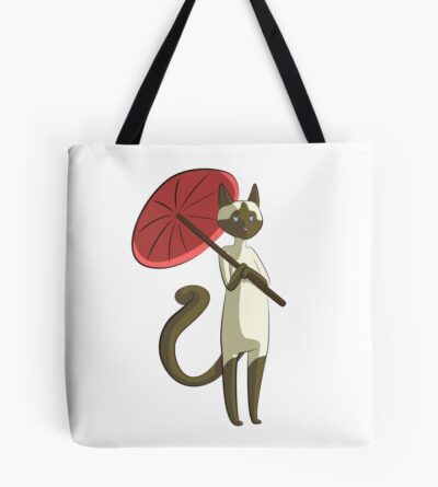 Siamese Cat With A Umbrella Manga Style Cartoon Design Tote Bag