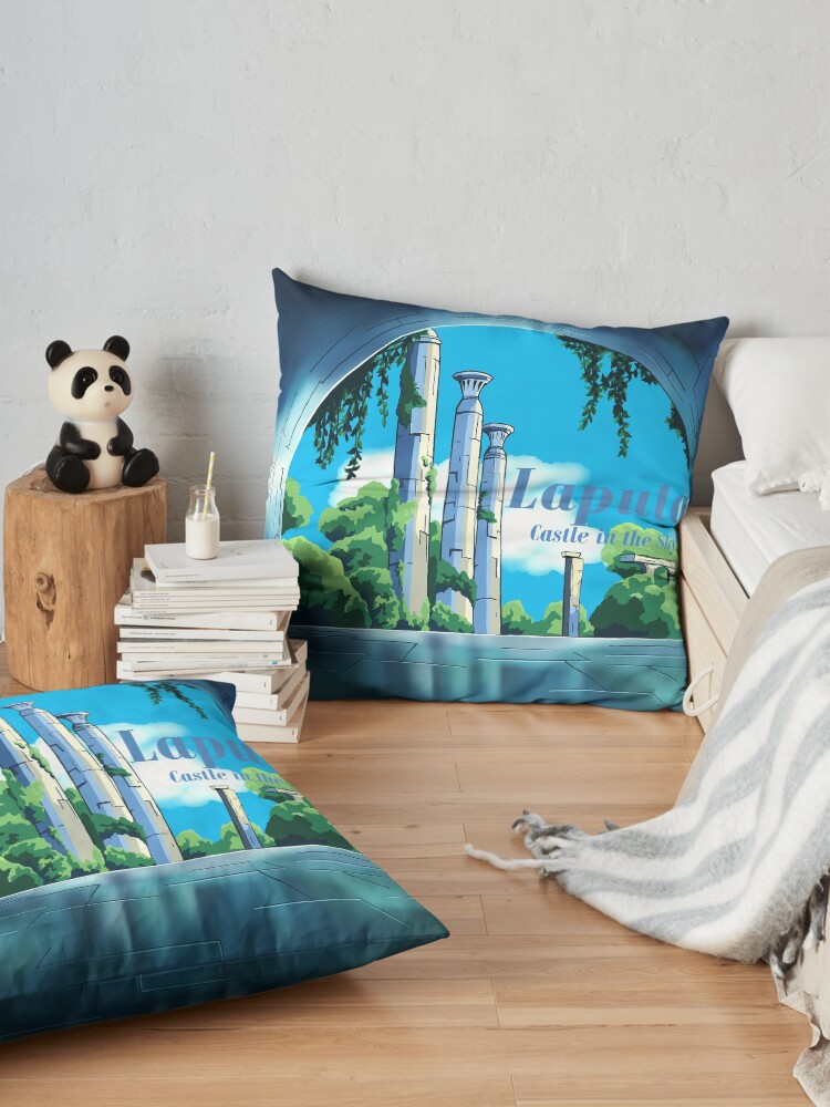Laputa Castle In The Sky Hidden Landscape Throw Pillow - Image 2
