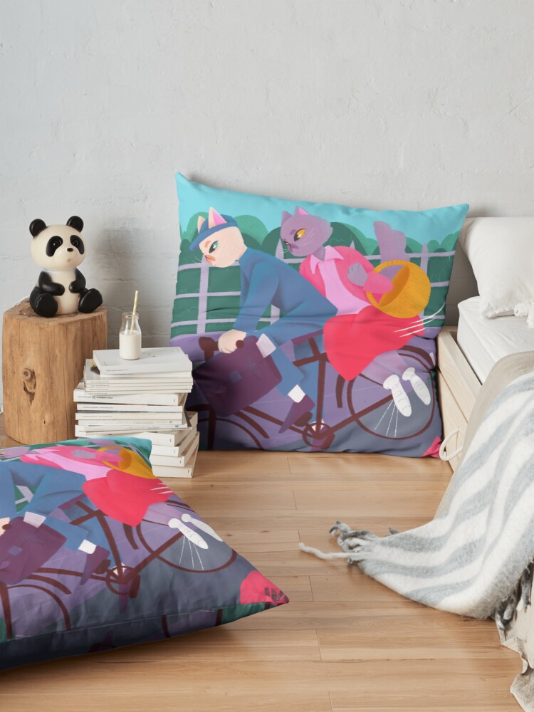 Cats And A Poppy Hill Throw Pillow - Image 2