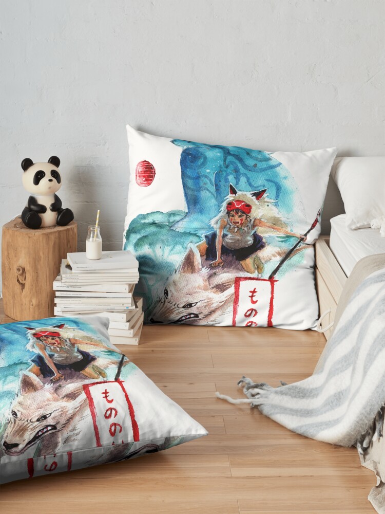 Princess Mononoke Fanart Throw Pillow - Image 2
