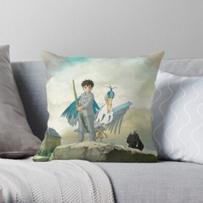 The Boy And The Heron Miyazaki Inspiration Throw Pillow