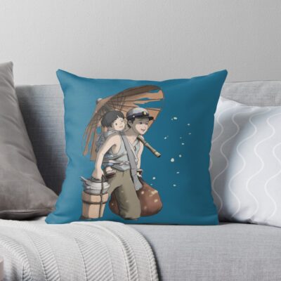 Grave Of The Fireflies Throw Pillow