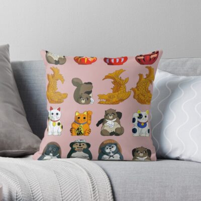 Ponkichi Throw Pillow