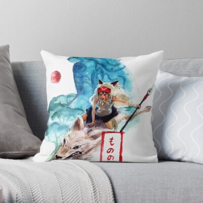 Princess Mononoke Fanart Throw Pillow