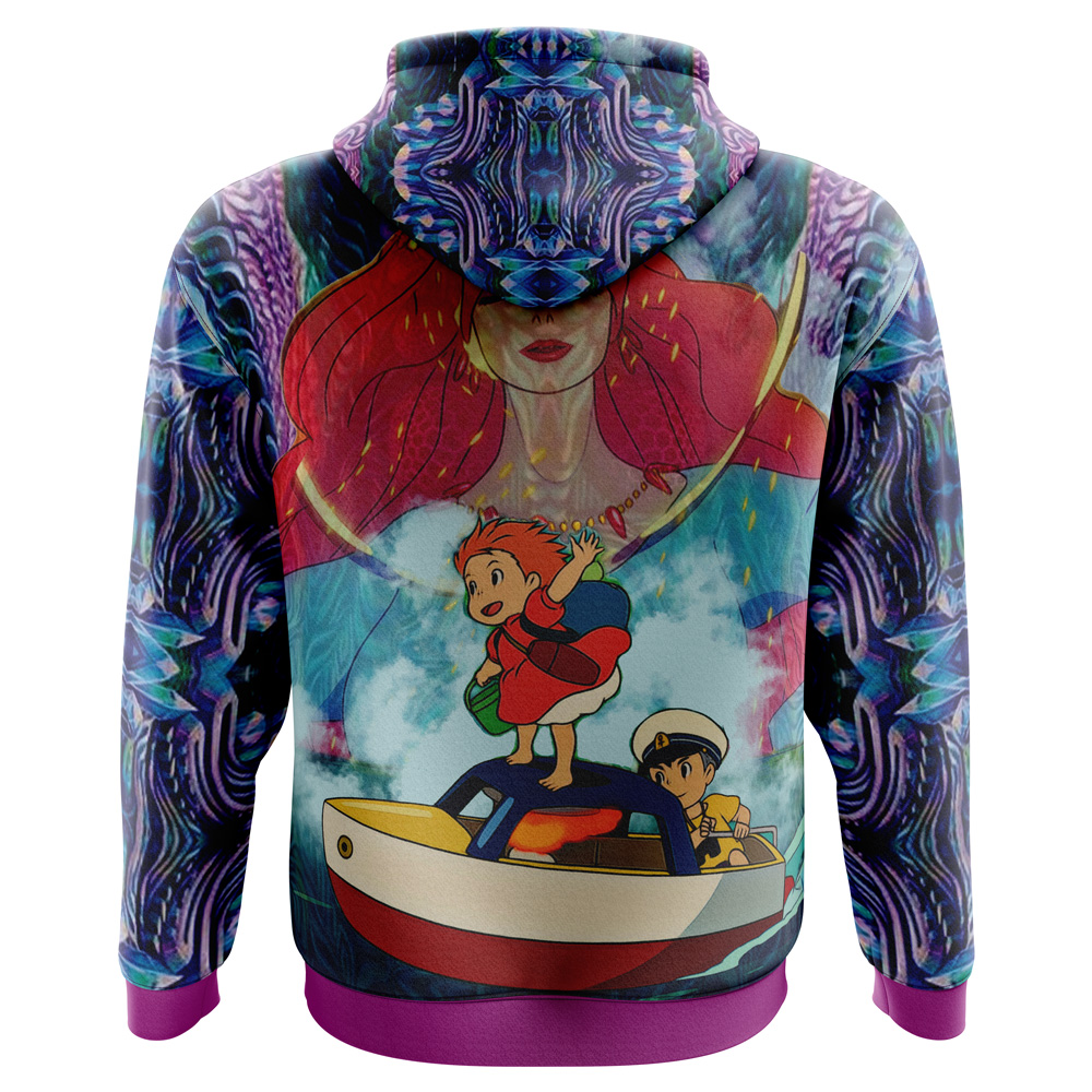 Studio Ghibli Ponyo Anime 3D Hoodie - Image 3