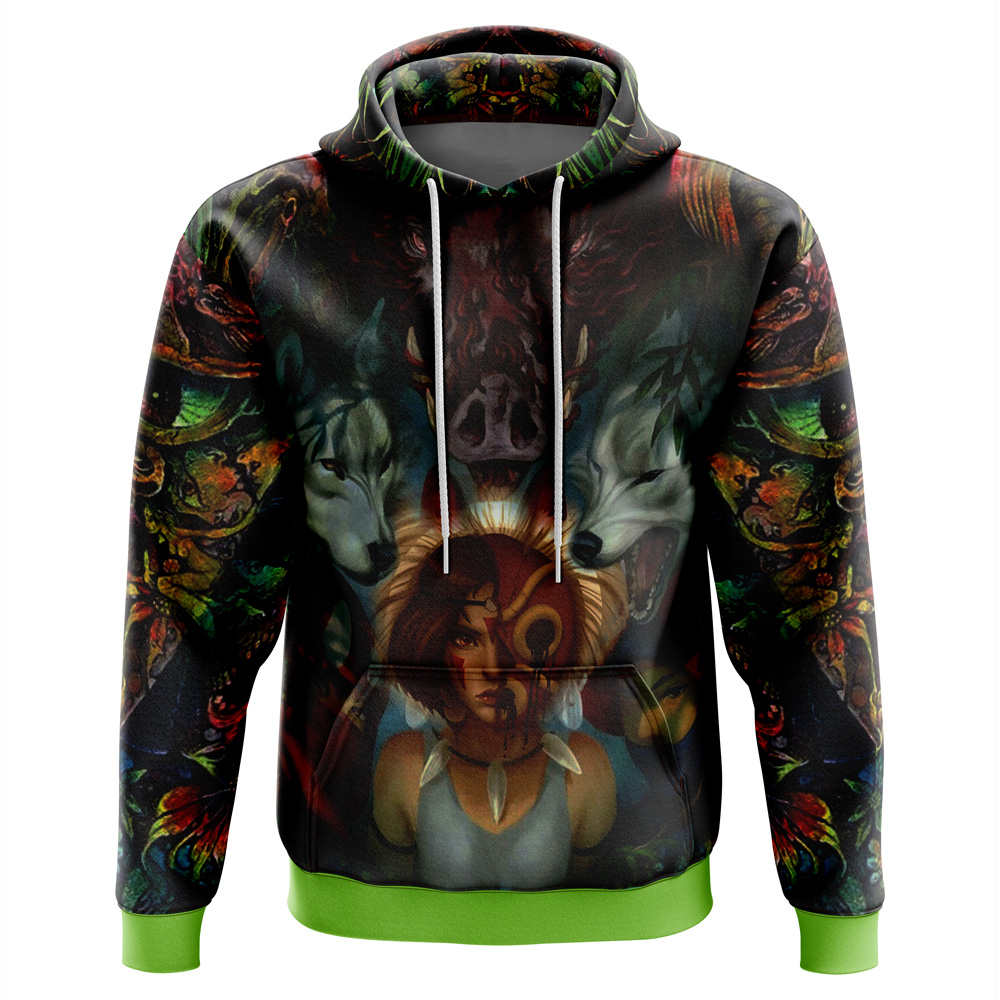 Studio Ghibli Princess Mononoke Dark 3D Hoodie